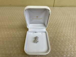 GINZA TENSHODO/銀座 天賞堂/K18WG/ダイヤ0.03ct/ブローチ/犬/総重量7.1g/