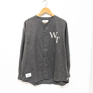 WTAPS ダブルタップス 22SS LEAGUE/LS/COTTON.FLANNEL.STRIPE 221TQDT-SHM01 リーグ ロングスリーブ シャツ フランネル ストライプ