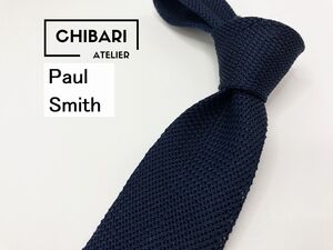 【超美品】PaulSmith　ポールスミス　無地柄 ネクタイ 3本以上 送料無料 メンズ ネイビー　ナロータイ　1104015