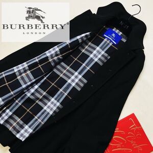 e24超美品【美しいAラインシルエット!!】参考価格12万●BURBERRY バーバリー◎目立ちメガチェックウールトレンチコートバーバリーコート 