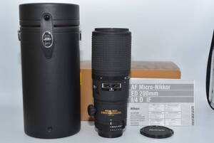 【極上品】 Nikon 単焦点マイクロレンズ Ai AF Micro Nikkor 200mm f/4D IF-ED フルサイズ対応　＃6100