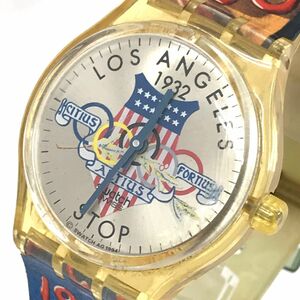 Swatch スウォッチ ストップウォッチ 1932年 LOS ANGELES ロサンゼルス OLYMPIC オリンピック 記念 腕時計 クオーツ 電池交換済 動作確認済