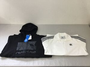 ●営NA225-80【まとめ・未使用保管品】ADIDAS アディダス フリース ジャケット ホワイト L /ブラック XLタグ付き アウトドア 2点セット /q