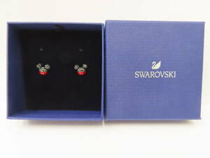 ●○76693 美品 SWAROVSKI スワロフスキー ピアス ディズニー コラボ ミッキー ラインストーン○●