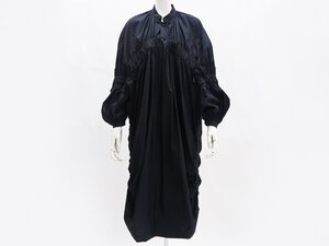 b.●【noir kei ninomiya ノワール ケイニノミヤ】23AW 綿ブロードシャーリングドレス 3L-O014 AD2023 ワンピース ブラック S