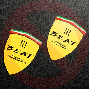 ホンダ ビート PP1　フェンダーエンブレム マグネット “ ビートロゴ ” 左右セット（2枚）　BEAT MASTER　HONDA BEAT　新品 | 送料無料