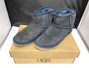 UGG/アグ　ムートンブーツ　ショートブーツ　クラシックミニ　ネイビー　23ｃｍ■中古品