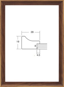OA額縁 ポスターパネル 樹脂製フレーム UVカットPET付 8155 B4サイズ ブラウン