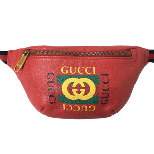 GUCCI グッチ ウエストバッグ ボディバッグ シェリーライン Print Small Belt Bag Red 527792