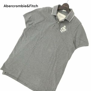 Abercrombie&Fitch アバクロンビー＆フィッチ 春夏 ロゴ刺繍★ 半袖 ポロシャツ Sz.XL　メンズ グレー 大きいサイズ　C4T04617_5#A