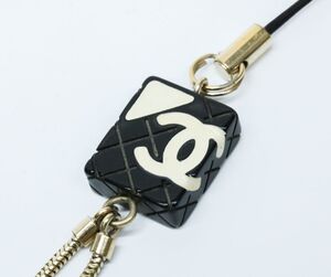 シャネル カンボンライン ストラップ ブラック×ホワイト×G金具 CHANEL