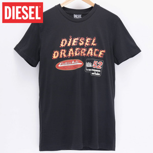 L/新品 DIESEL ディーゼル グラフィック ロゴ Tシャツ DIEGOR-C7 メンズ レディース ブランド カットソー 黒