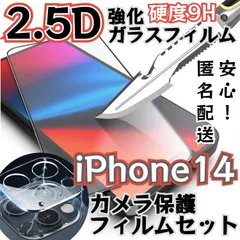 【大特価】iPhone14専用 硬度9H　2.5強化ガラスフィルム・カメラ保護セット　指紋防止　送料無料