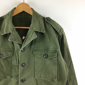 ビンテージ 60s【ヘリンボーン】HBT ミリタリー ジャケット LL 日本製 シャツ 国産 ボロ 70s 制服 古着 軍物 カーキ japan ボックス m47