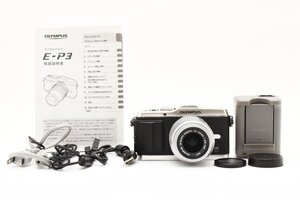 Olympus PEN E-P3 シルバー/ブラック 1230万画素 + M.ZUIKO DIGITAL 14-42mm レンズキット [美品] バッテリー 充電器付き 手ぶれ補正