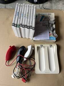 任天堂 Wii コントローラー3個・Wiiリモコン用非接触充電セット・ソフト9本　中古品