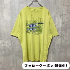 古着 used　半袖プリントTシャツ　黄色　オーバーサイズ　ビッグシルエット