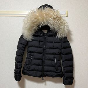 1円 極美品 モンクレール MONCLER CINTRAT ダウンジャケット ファー着脱可能 黒 ブラック 0 S レディース Aライン 超希少 