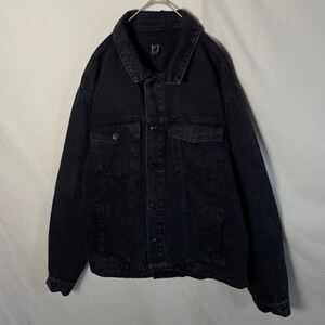 FOREVER21 ブラックデニムジャケット　古着　XLサイズ ジージャン 