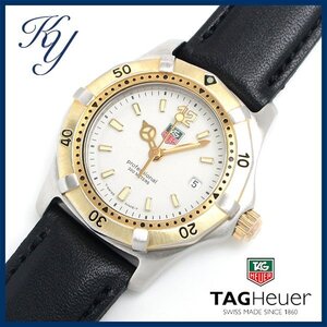 1円～ 3ヶ月保証付き 本物 TAGHEUER タグホイヤー 2000 WK1320 コンビ 革ベルト ホワイト レディース 時計