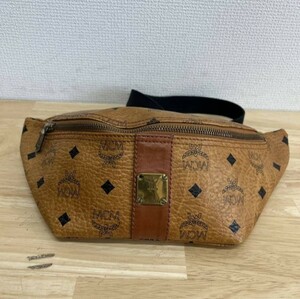 MCM エムシーエム Cognac Monogram Visetos Belt Bag Fanny Pack Waist Pouch ウエストポーチ ボディバッグ モノグラム 総柄 10108496