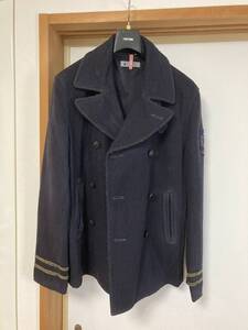 The DUFFER of St.GEORGE ダファー オブ セントジョージ Pコート Navy系 Lサイズ ダメージ加工