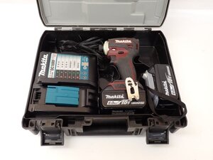 makita マキタ 18V 6.0Ah 充電式インパクトドライバ TD172DGX AR バッテリー2個/充電器/説明書/ケース付き □ 70C93-1