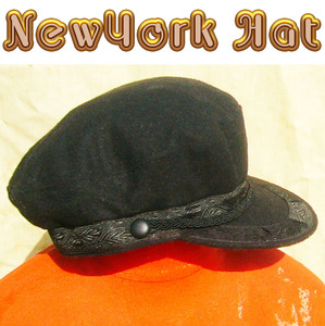 即決■NEW YORK HAT■ふざけるブラックcap■SMALL■古着