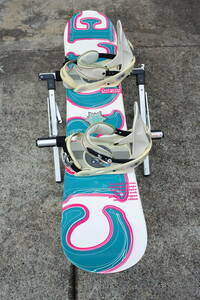 【KSD/Back/58】Face BranFace Brand Snow Boards１３８ｃｍモデルスノーボード＋バインディング バートンcustom ユースド 使用感あり