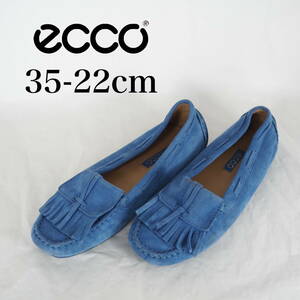 MK6732*ecco*エコー*レディースモカシン*35-22cm*ブルー