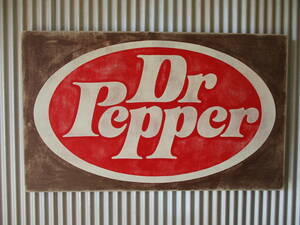 ビンテージサイン木製看板 Dr.Pepper検）アドバタイジング企業販促PEPSIコーラシャビーカントリーカフェシャビーアンティーク50s60sUSA