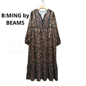 B:MING by BEAMS ペイズリー柄 パイピングワンピース