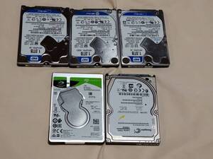 中古動作品　HDD　2.5インチ　1TB　５台