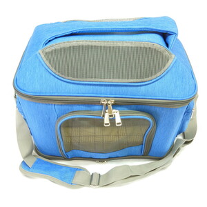 新品・未使用品 ペット用キャリーバッグ 折りたたみ式 ブルー 犬 猫 動物 小型 e-031
