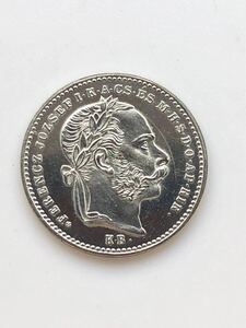 【美品】ハンガリー 銀貨 フランツ・ヨーゼフ2世 20クライツァー 1870年 