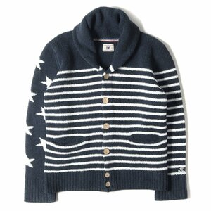 TMT ティーエムティー 18AW スター&ストライプ シャギーボア ショールカラー カーディガン SHAGGY BOA STAR＆STRIPE CARDIGAN L ブランド