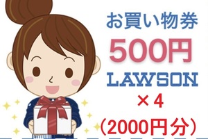 LAWSON ローソン お買物券 500円 ×４枚 2000円分 コード通知 発券期限2024年11月30日 お買い物券