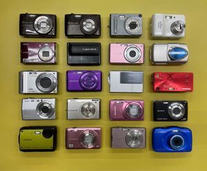 （37）20個 デジタルカメラまとめ売り Nikon LUMIX CASIO OLYMPUS SONY など ジャンク 現状品 部品取り 