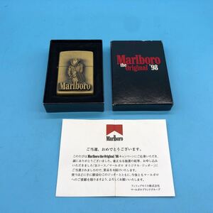 【未使用品】ジッポ ZIPPO オイルライター Marlboro マルボロ カウボーイ 1998年製 真鍮 懸賞品 箱付き 喫煙具 タバコ道具