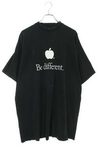 バレンシアガ BALENCIAGA 22AW 712398 TNVB3 サイズ:2 Be different刺繍Tシャツ 中古 OM10