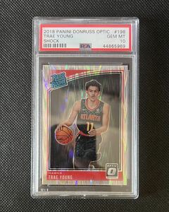 ★PSA10★ Trae Young 2018-19 Panini Donruss Optic Rated Rookie Shock Prizm #198 ルーキー RC Rookie