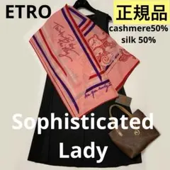 洗練されたデザイン　ETRO 正規品　大判ショール　約140×140 希少サイズ