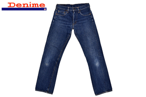 K-0426★美品★DENIME ドゥニーム★日本製 濃紺インディゴ 赤耳セルビッチ デニム ストレートジーンズ 稀少な小さいサイズ W27