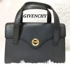 ジバンシー　GIVENCHY　4Gロゴ　ターンロック　レザー　ハンドバッグ 黒