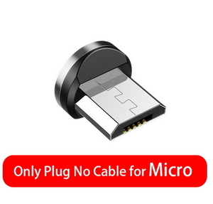 Micro USB アンドロイド用 充電端子のみ マグネット プラグ 540度 回転タイプ用 防塵 アダプター 磁石　ヘッド