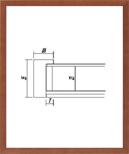 デッサン用 額縁 木製 UVカットアクリル付 7916 小全紙 ブラウン