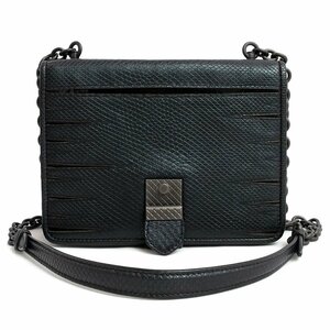 （未使用　展示品）ボッテガヴェネタ BOTTEGA VENETA チェーンショルダーバッグ ラムスキン リザード パイソン エキゾチックレザー 396878