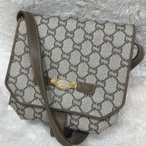 美品　OLD GUCCI オールドグッチプラス ショルダーバッグ レザー ヴィンテージ GGスプリーム クロスボディ