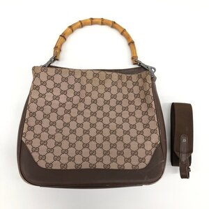 GUCCI　グッチ　バンブー　GGキャンバス　ショルダーバッグ　001.4095.001553【DAATD005】