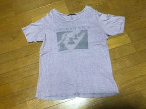 ★即決★アメリカンラグシー AMERICAN RAG CIE★Uネック半袖Tシャツ★サイズ2★パープル★SOMEBODY TO LOVE★レーヨン混★送料230円★